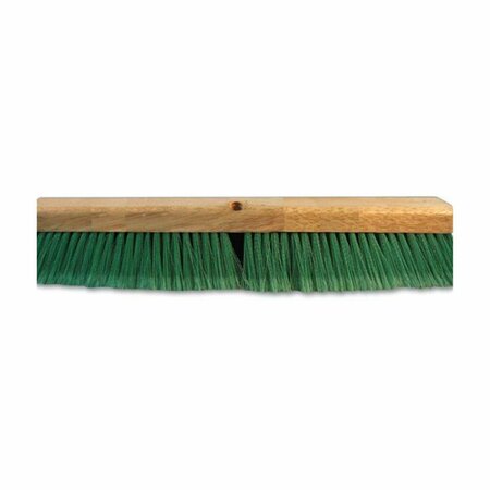 PINPOINT 24 in. Push Broom Head with 3 in. Green Flagged Recycled Pet Plastic PI3191935